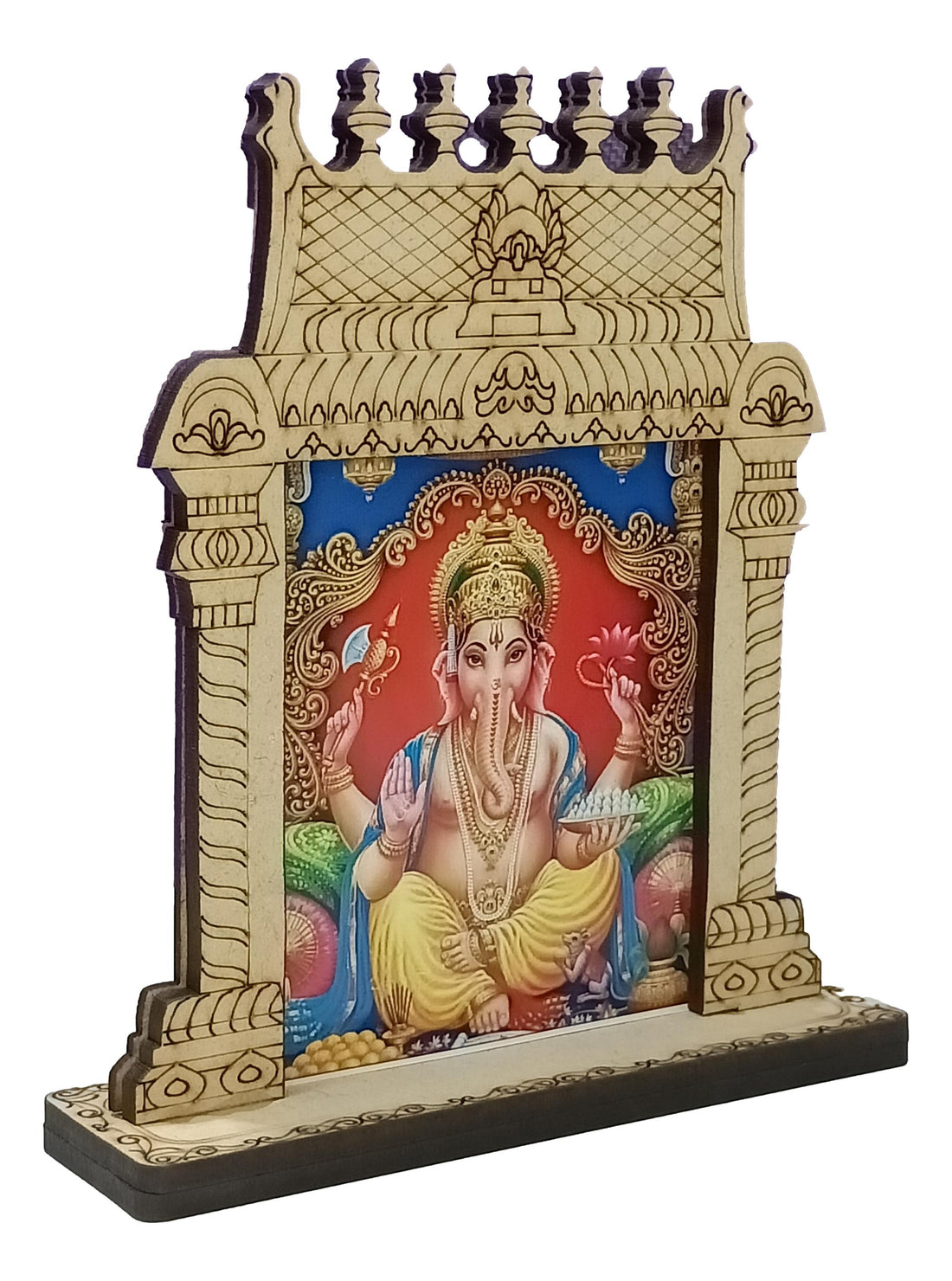 Wooden Home Temple / Mandir / Mantapam For Decor / Car Dashboard / Bulk Gifting / Ganesha