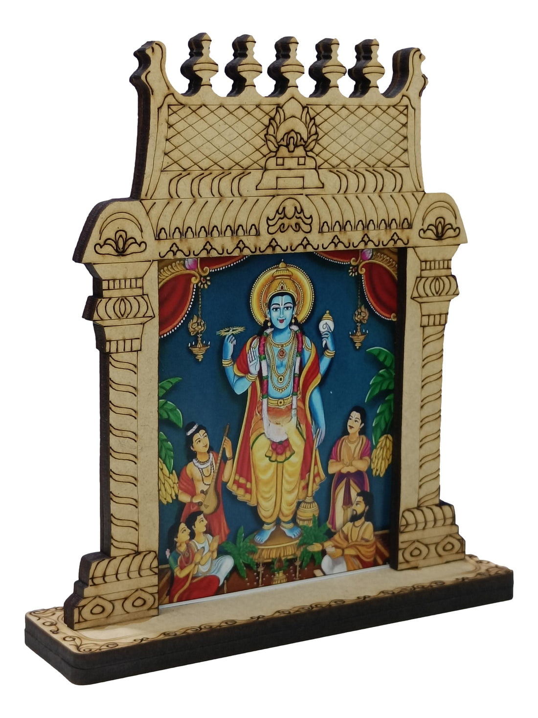 Wooden Home Temple / Mandir / Mantapam For Decor / Car Dashboard / Bulk Gifting /Sathyanarayanan