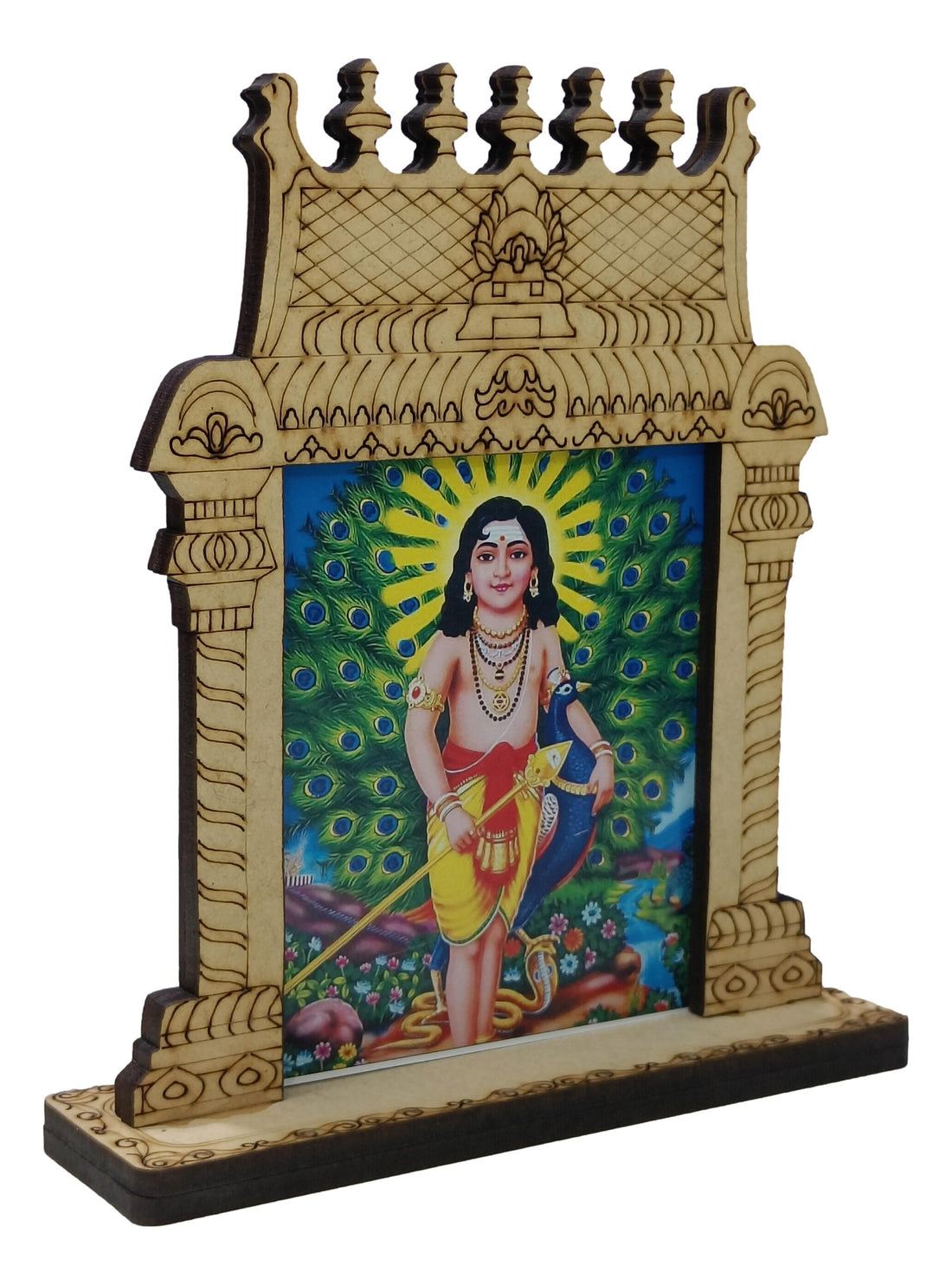 Wooden Home Temple / Mandir / Mantapam For Decor / Car Dashboard / Bulk Gifting /Balamurugan