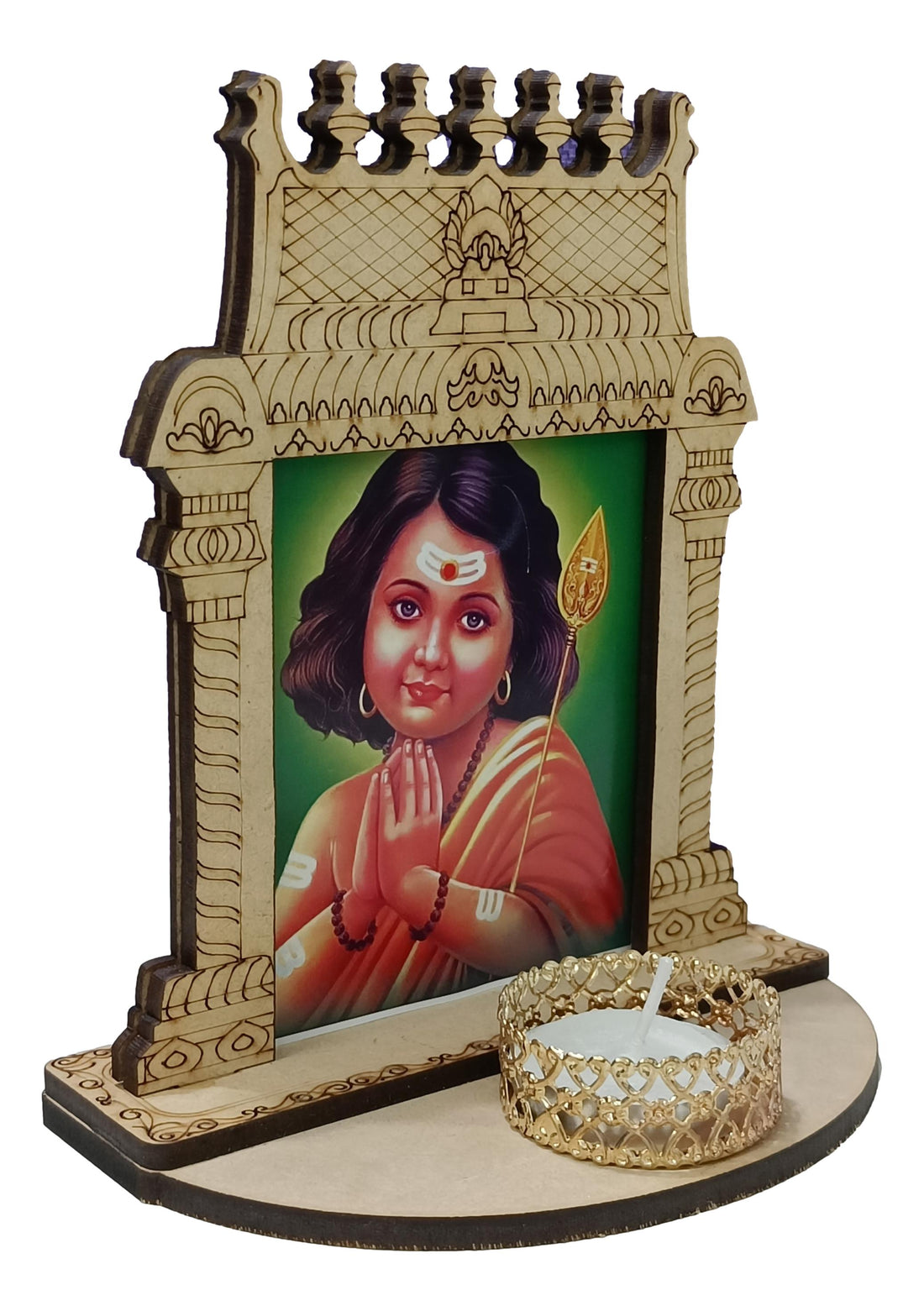 Wooden Home Temple  Lamp HolderCar Dashboard / Balamurugan