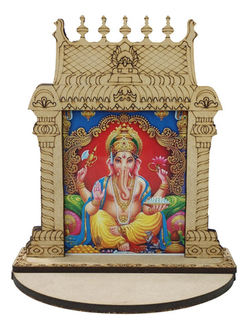 Wooden Home Temple  Lamp HolderCar Dashboard / Ganesha