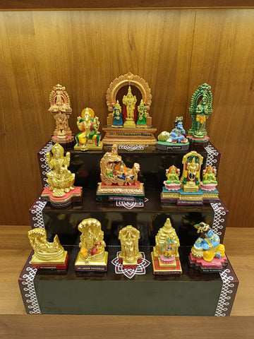 Wooden 3 Step Deity Stand Without Gap