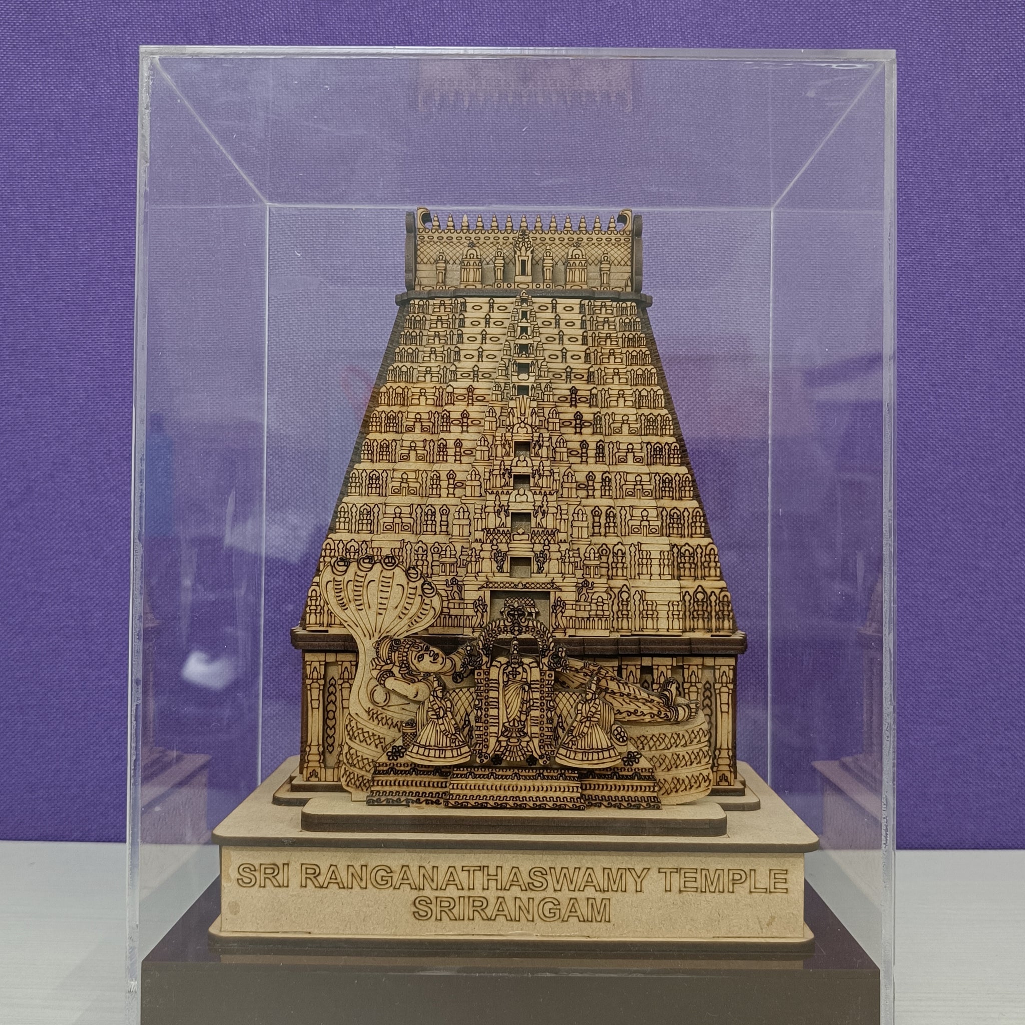 Srirangam Renganatha Swaamy Temple Wooden With Acrylic Box / For home and gifting purpose