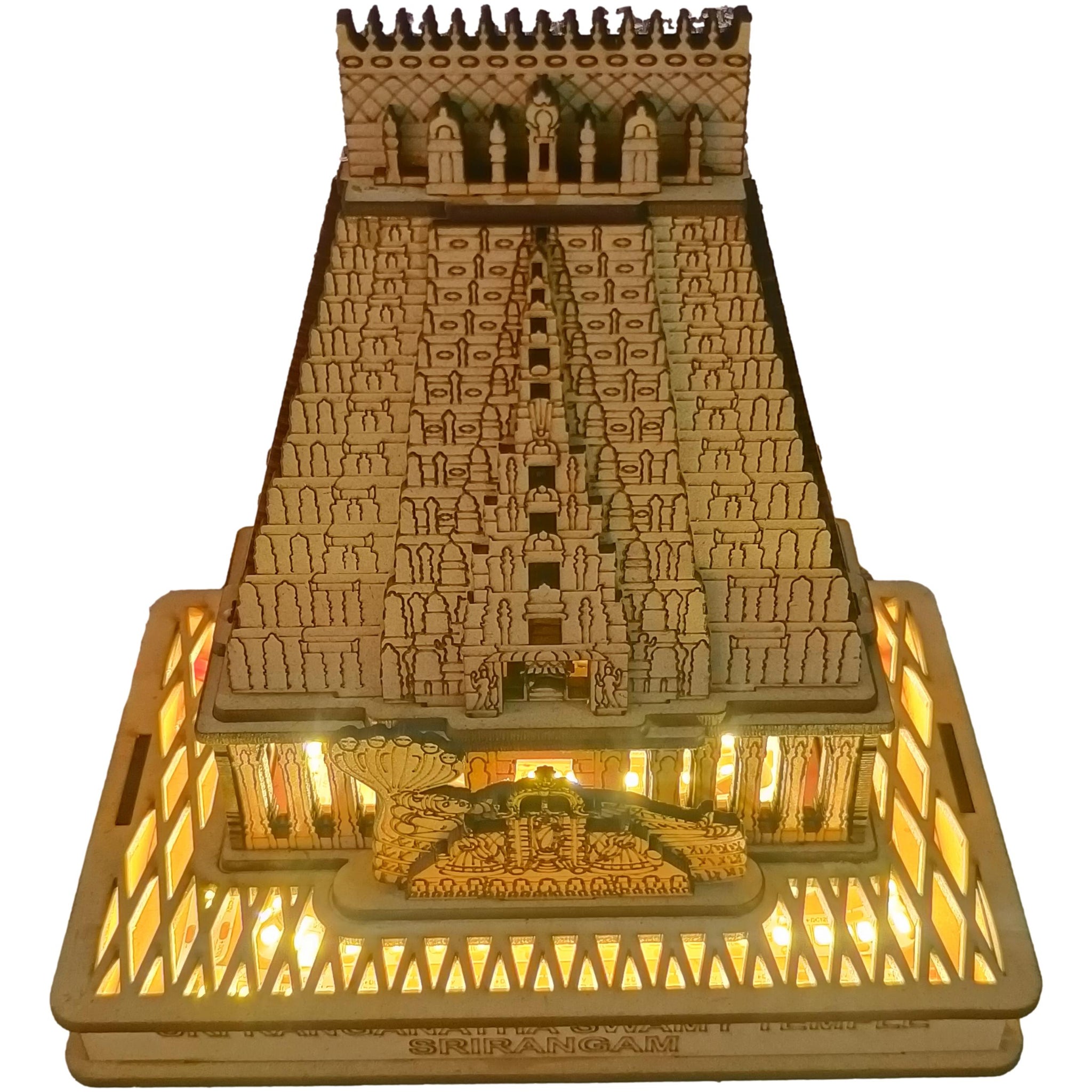Srirangam Renganatha Swaamy Temple Wooden With LED Light / For home and gifting purpose