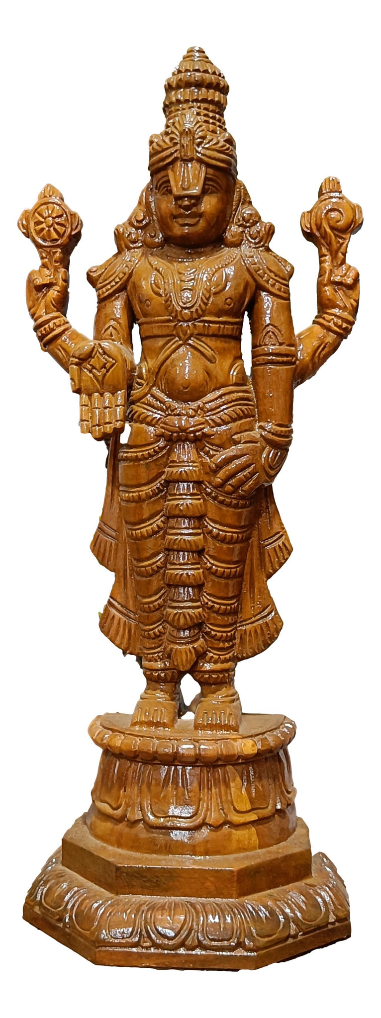 Wooden Carved TIRUPATI BALAJI Statue