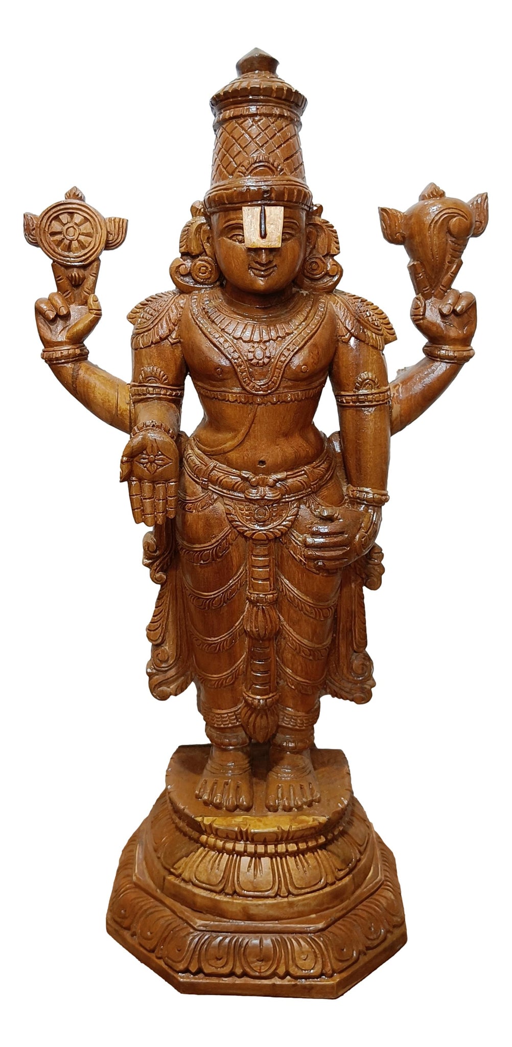 Wooden Carved TIRUPATI BALAJI Statue