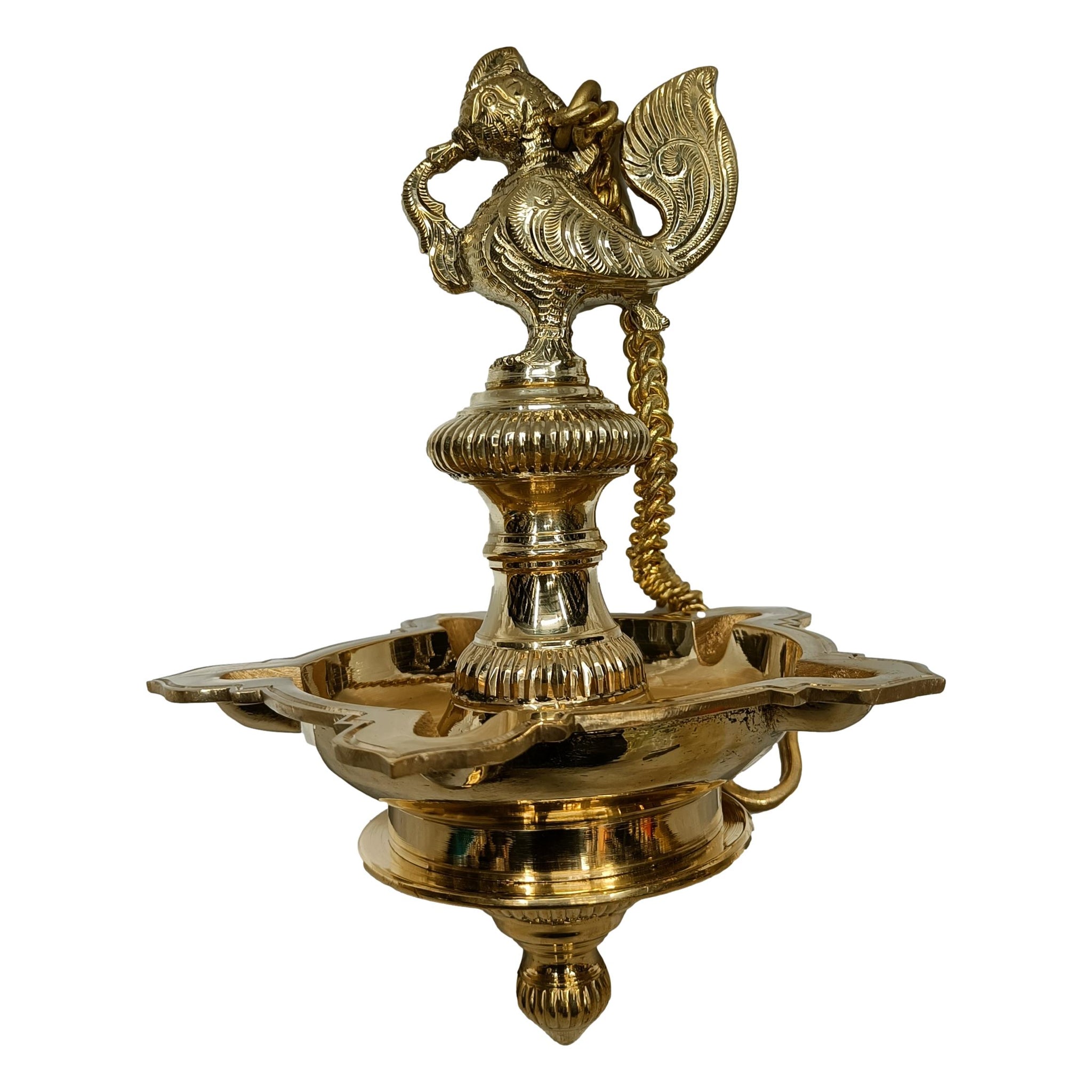 Brass Annam Hanging Oil Lamp