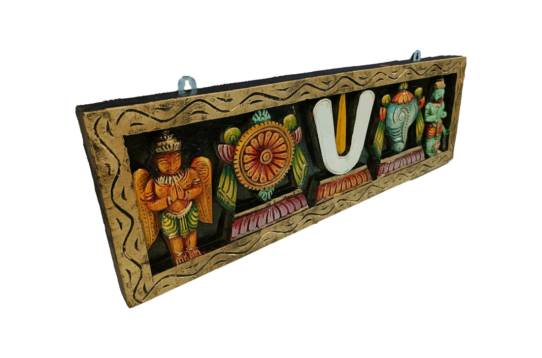 Wooden Vadakalai Thirman Mullti Colour Wall Hanging - 2 Feet