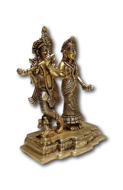 Brass Radha Krishna Statue