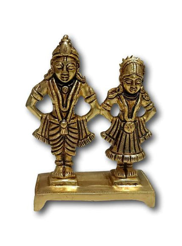Brass Idol Pandurangan Rukmani