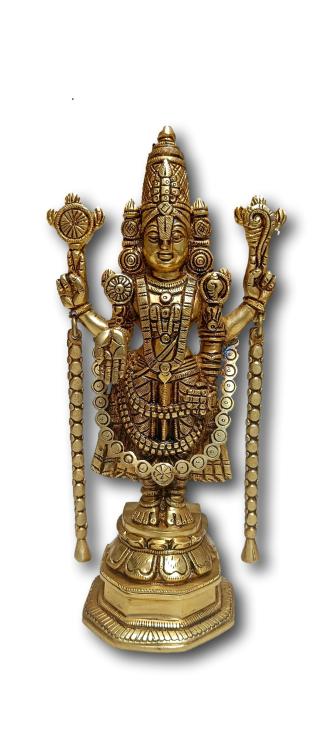 Brass Tirupati Balaji Idol Big size (11 Inch) Lord Venkateshwara Swamy Standing Statue