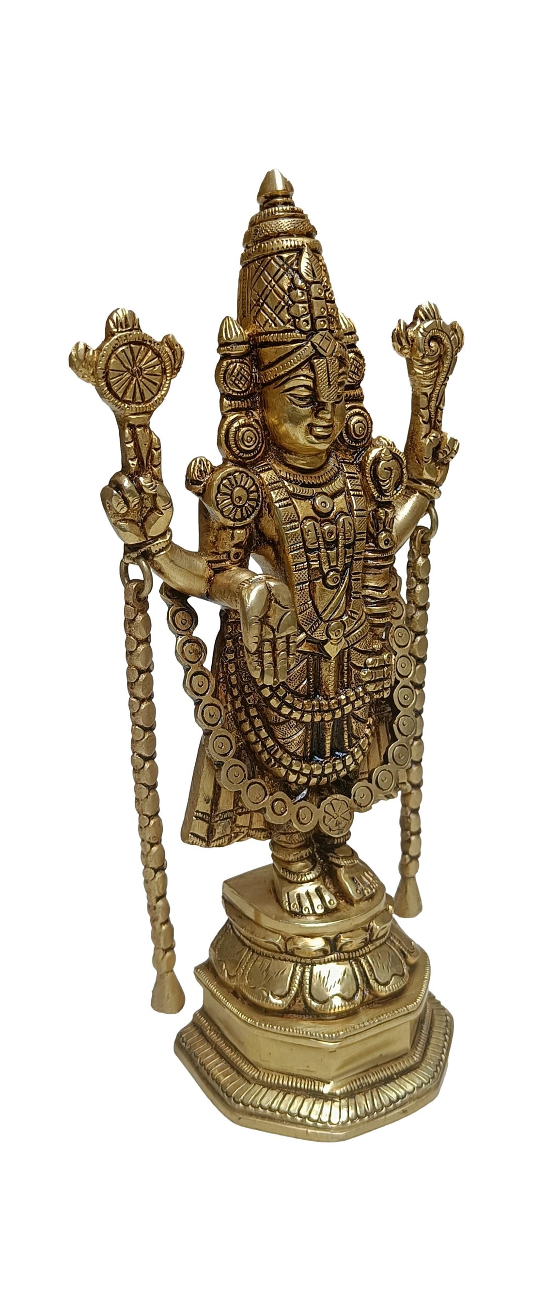 Brass Tirupati Balaji Idol Big size (11 Inch) Lord Venkateshwara Swamy Standing Statue