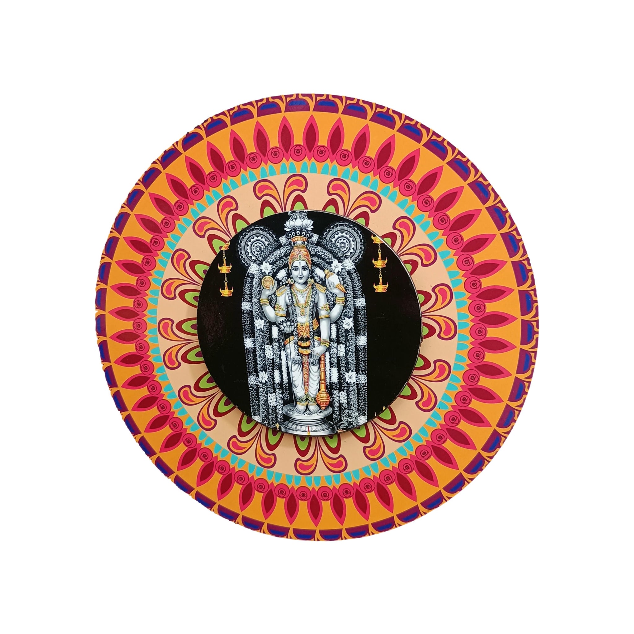 Sri Guruvayurappan Wooden Wall Hanging Art Work / Decor and Gifting