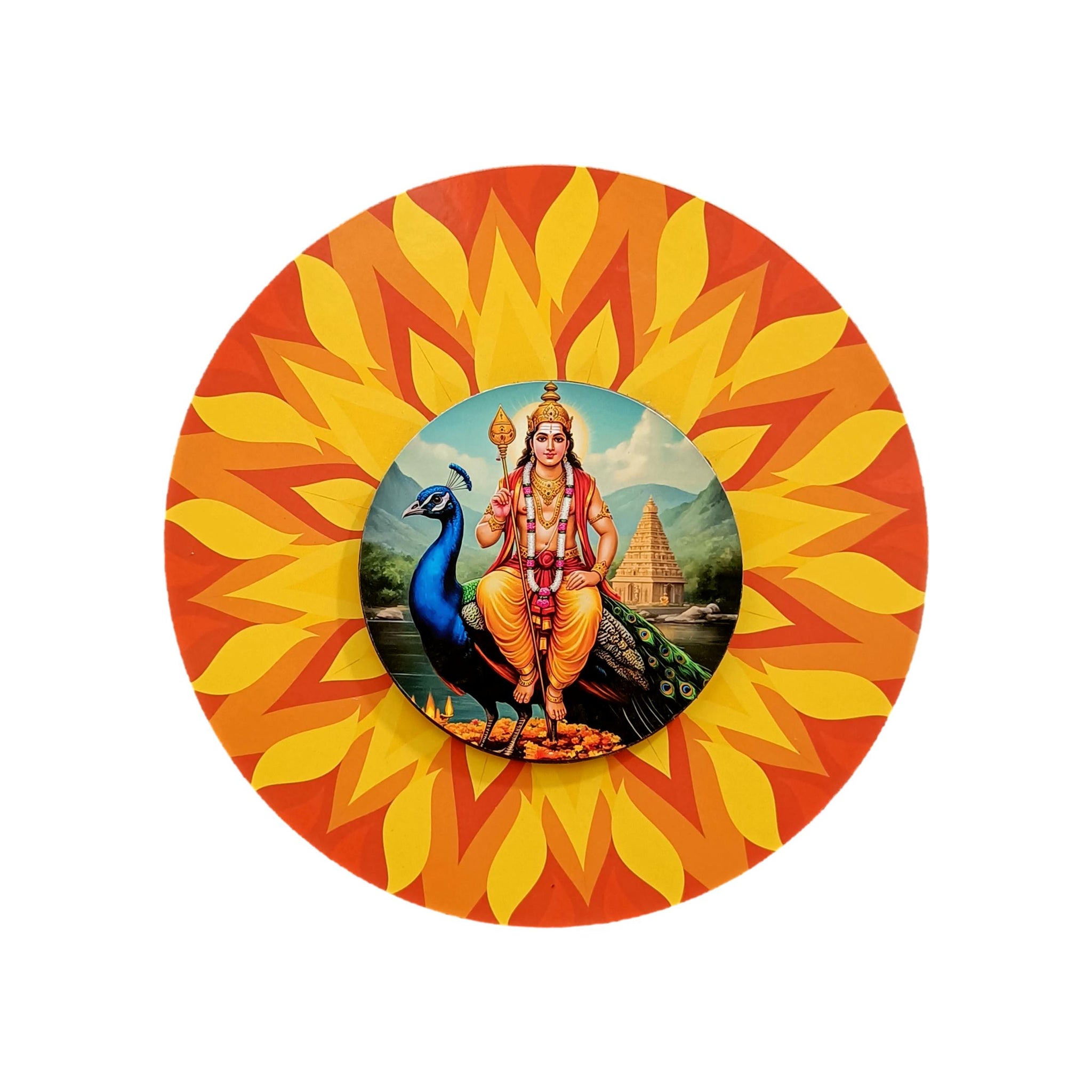 Sri Murugan Wooden Wall Hanging Art Work / Decor and Gifting