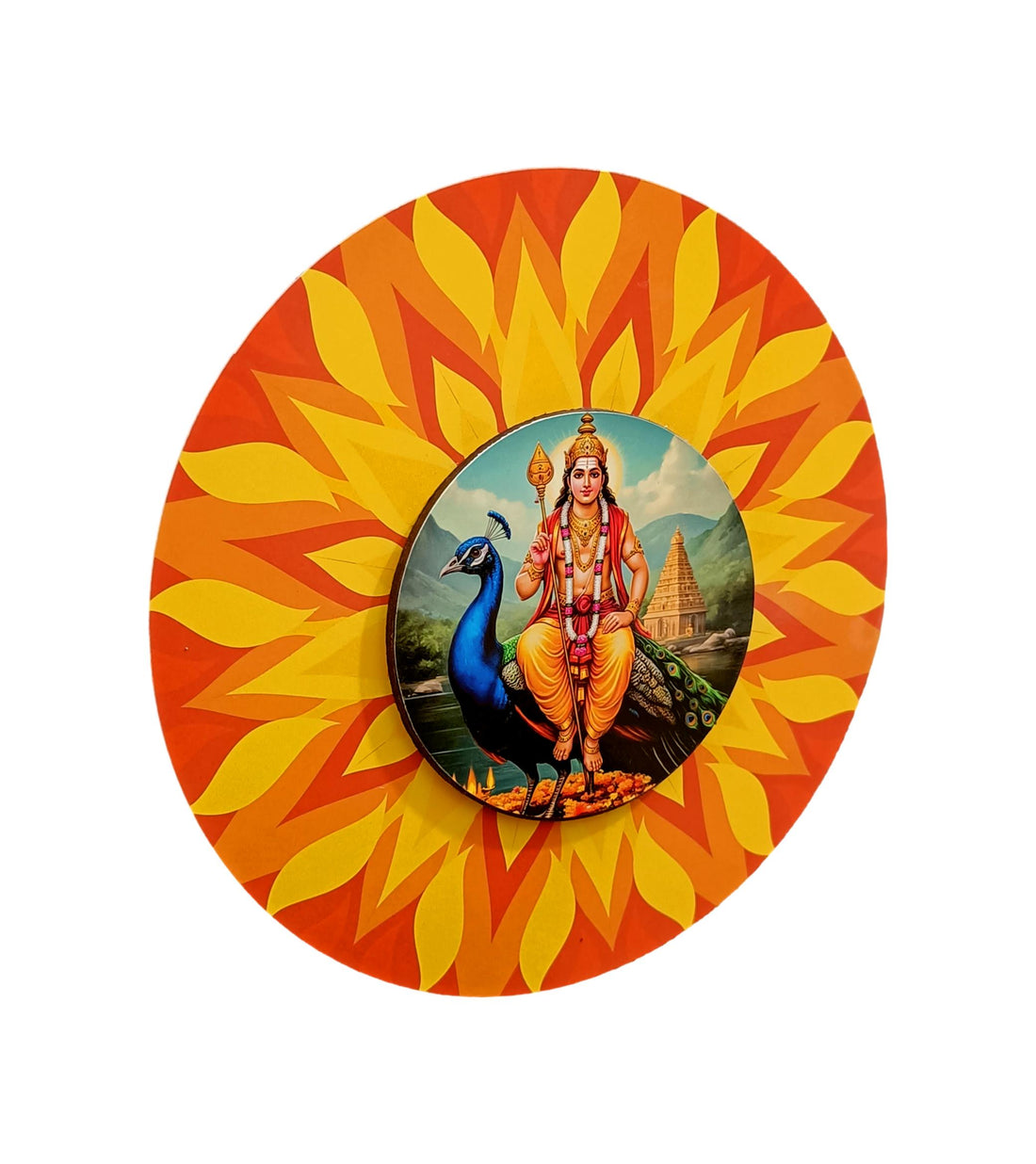 Sri Murugan Wooden Wall Hanging Art Work / Decor and Gifting