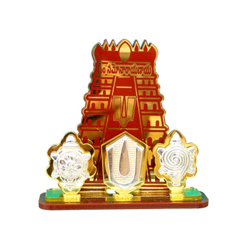 Sri Balaji Pure Silver Namam Stand - 3.5 Inches