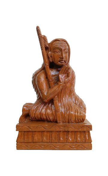 Wooden Kanchi Sri Sankaracharya Maha Periyava Divine Statue