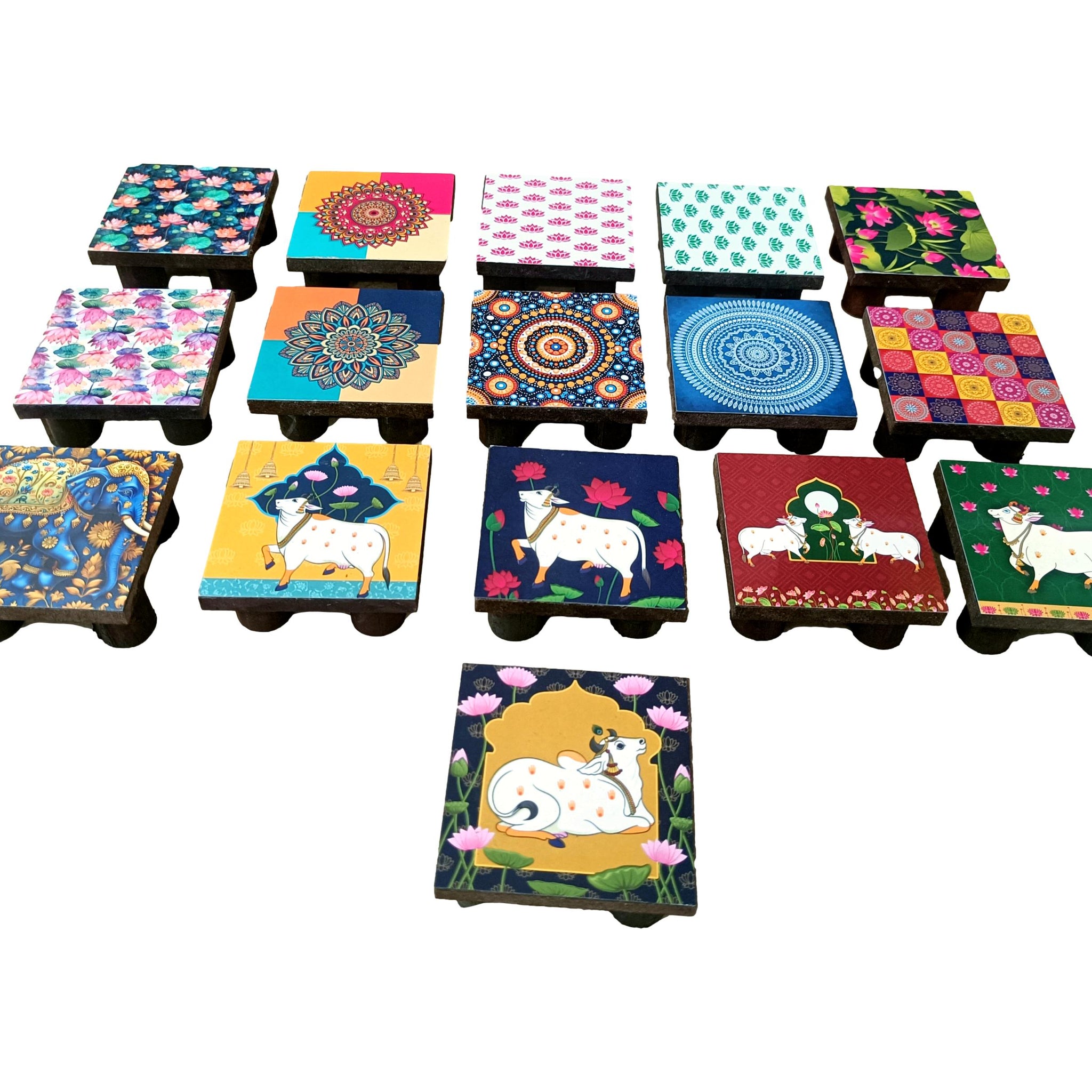 Rangoli / Kolam / Mugulu Wooden Stand For Deity / Lamp Decoration / Return Gift