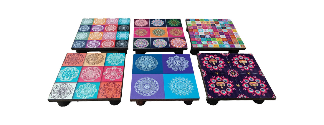 Rangoli / Kolam / Mugulu Wooden Stand For Deity / Lamp Decoration / Return Gift
