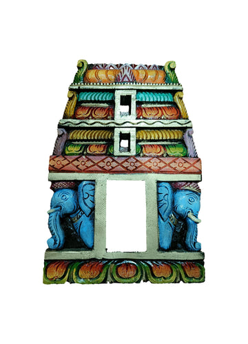 Wooden Wall Hanging Multicolour Temple Gopuram