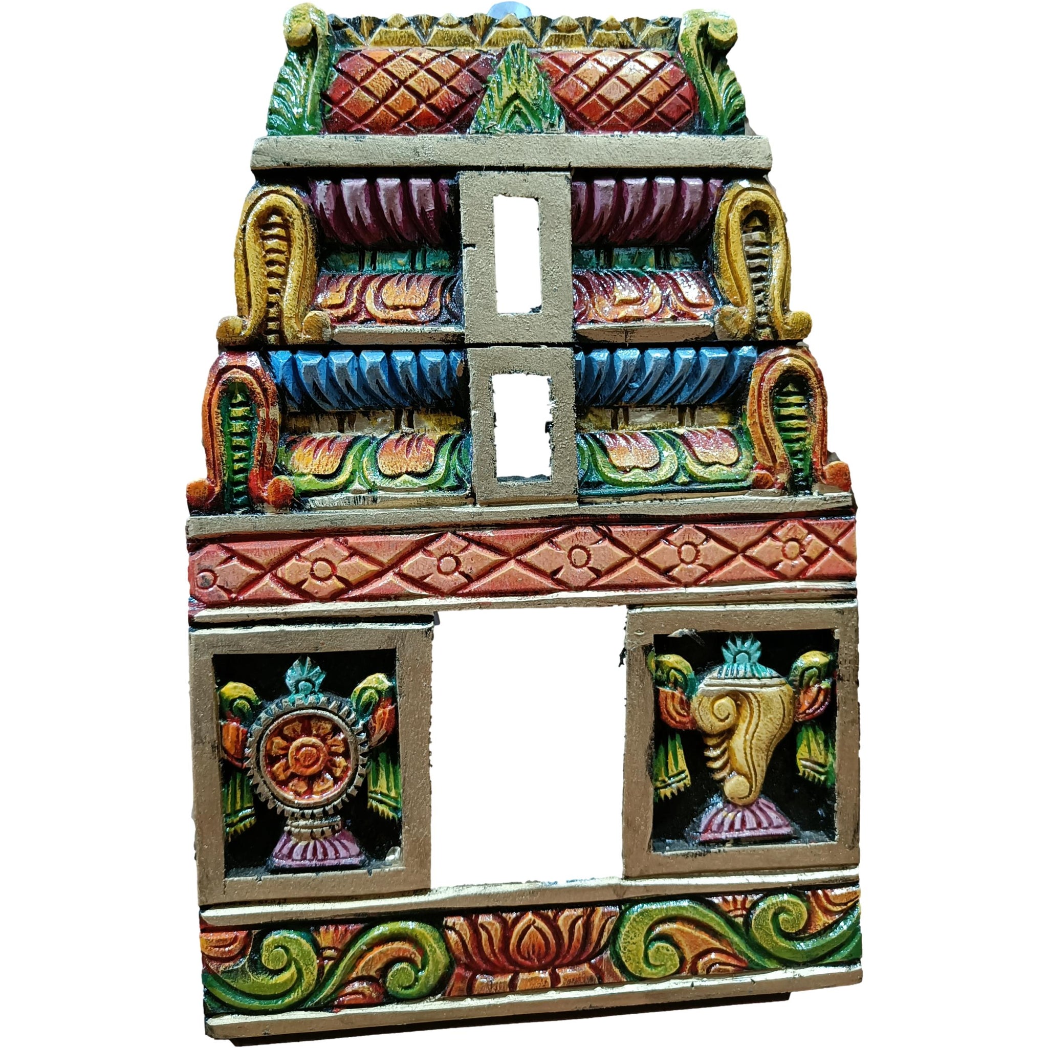 Wooden Wall Hanging Multicolour Sangu Chakara Wall Decor