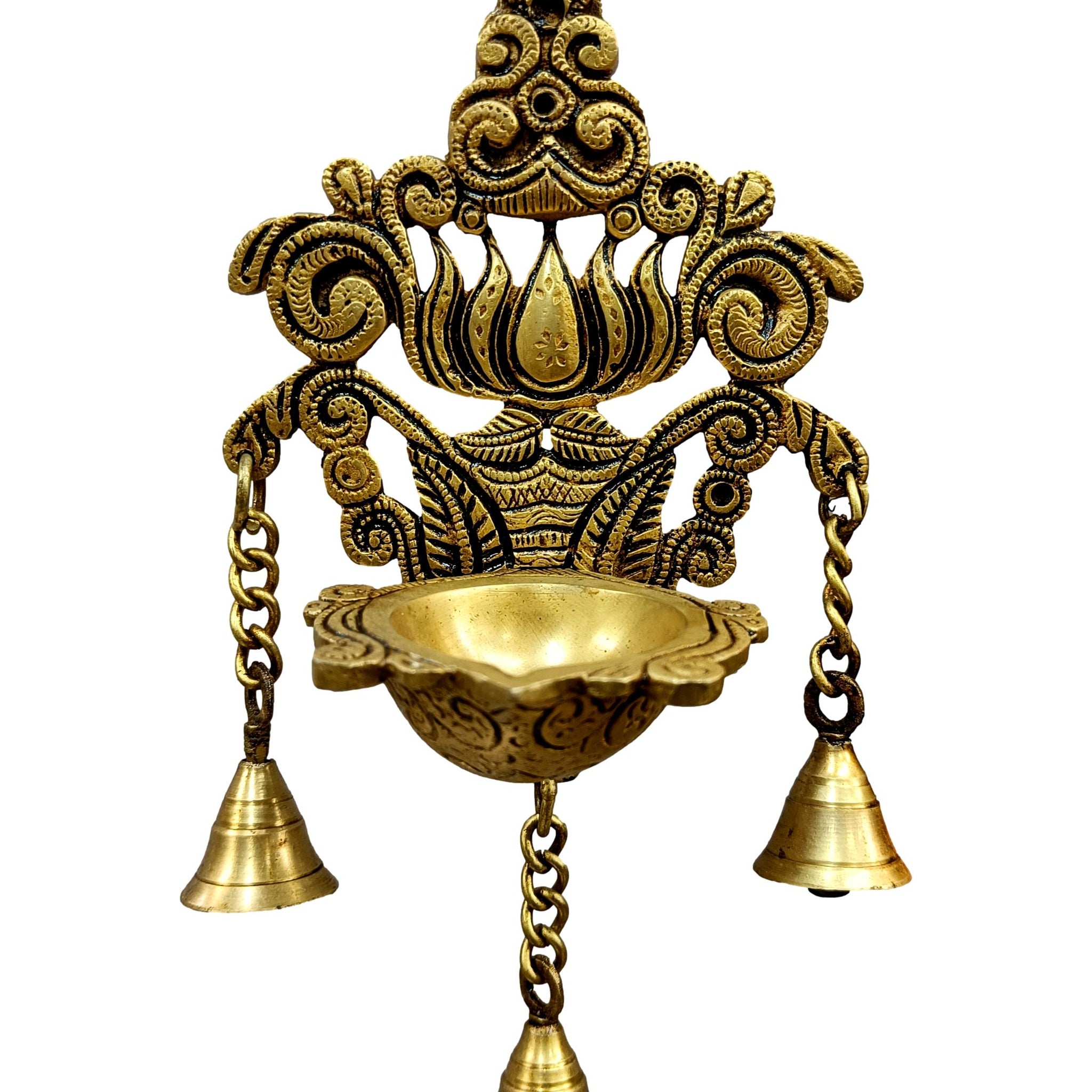 Brass Louts Design Wall Hanging With Bells