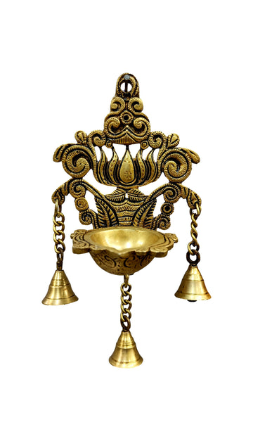Brass Louts Design Wall Hanging With Bells
