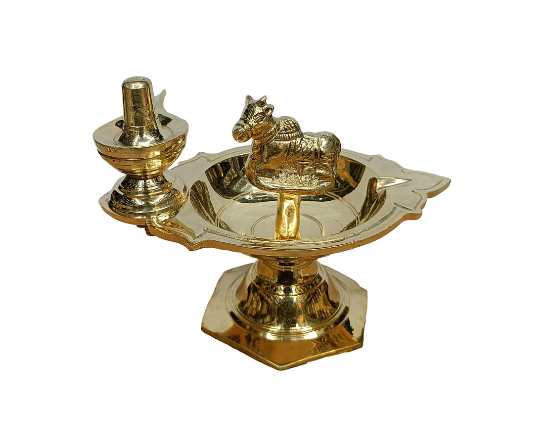 Brass Shivalinga Nandi Diya