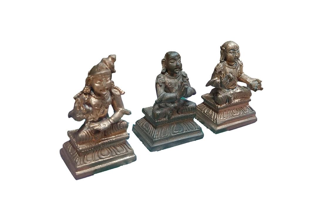 Pnchalogam Acharya Idol / Swami Namazhwar, Swami Ramanuja And Swami Desikan-1.5 Inches