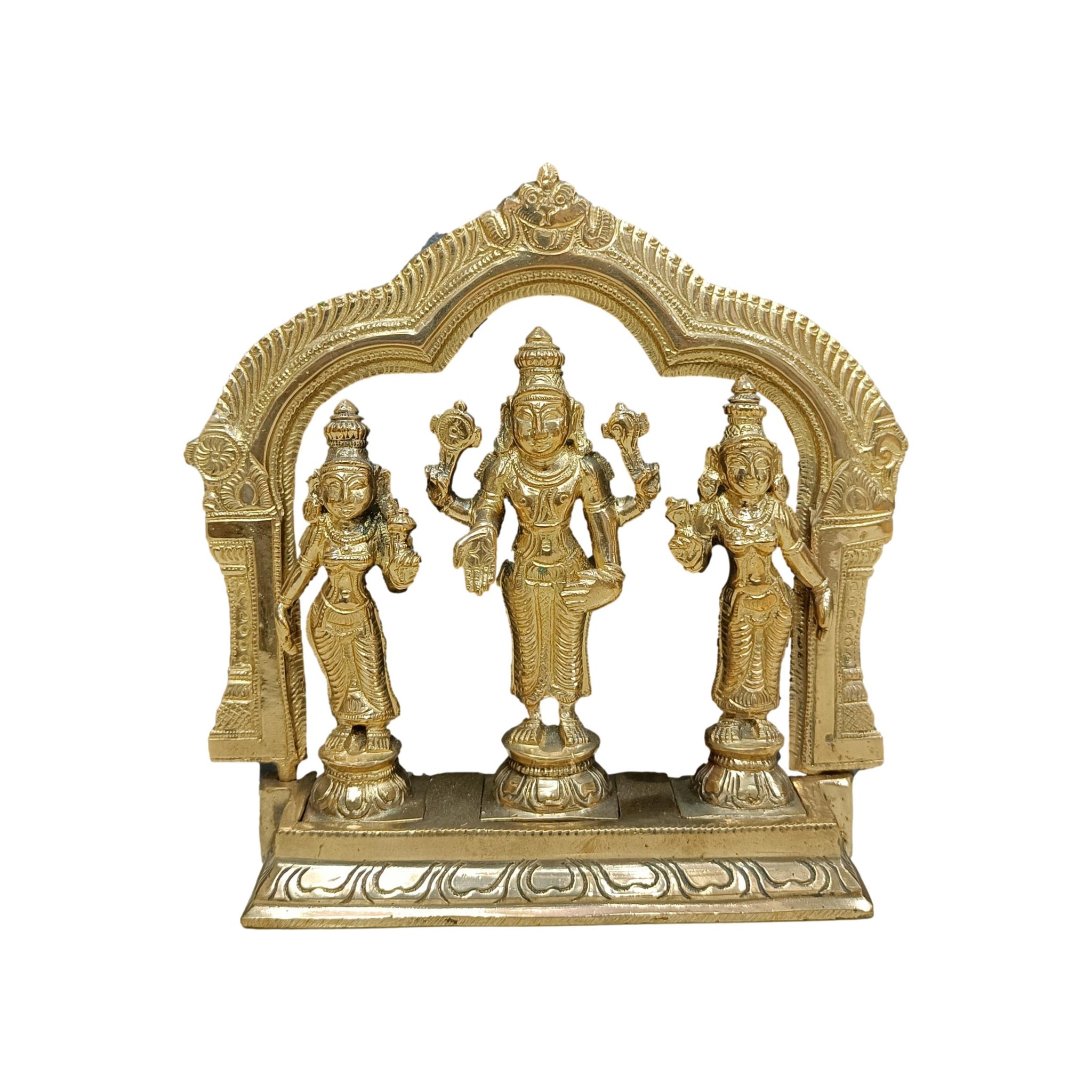 Panchalogam Srinivasa Perumal Idol Set with Pirabhai - 7 Inches