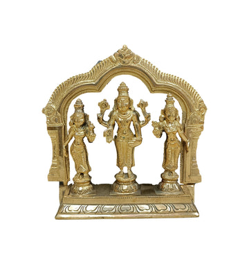 Panchalogam Srinivasa Perumal Idol Set with Pirabhai - 7 Inches
