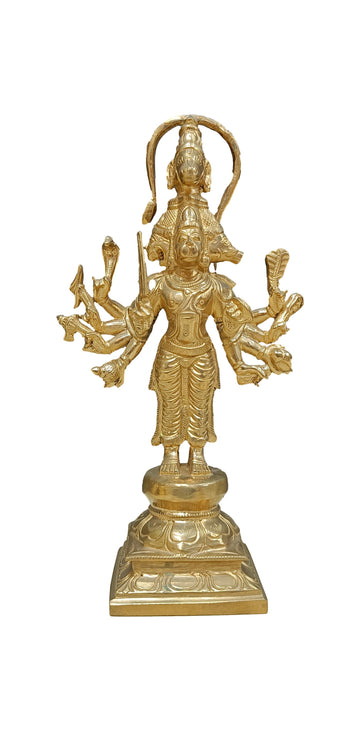 Panchalogam Five Faced Panchamuhkti Hanuman Statue-11 Inches