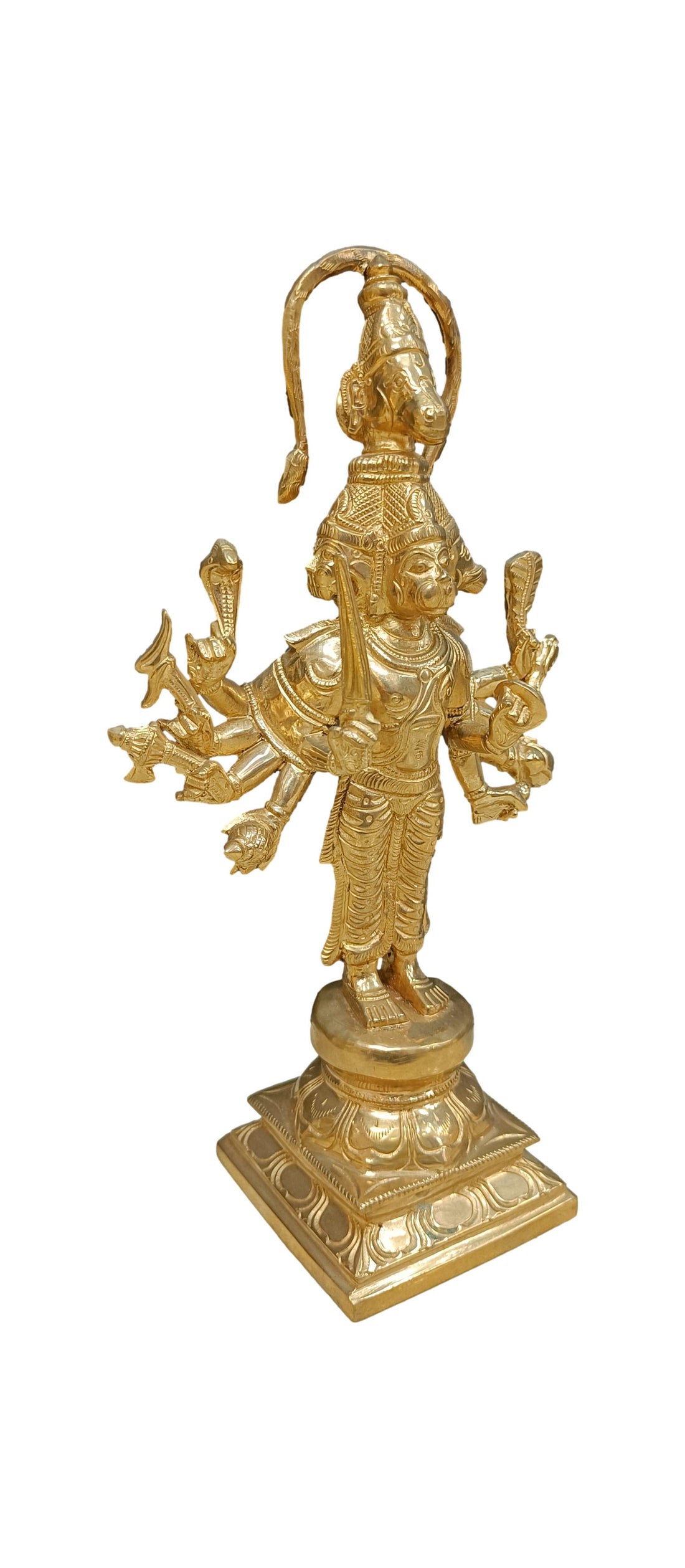 Panchalogam Five Faced Panchamuhkti Hanuman Statue-11 Inches