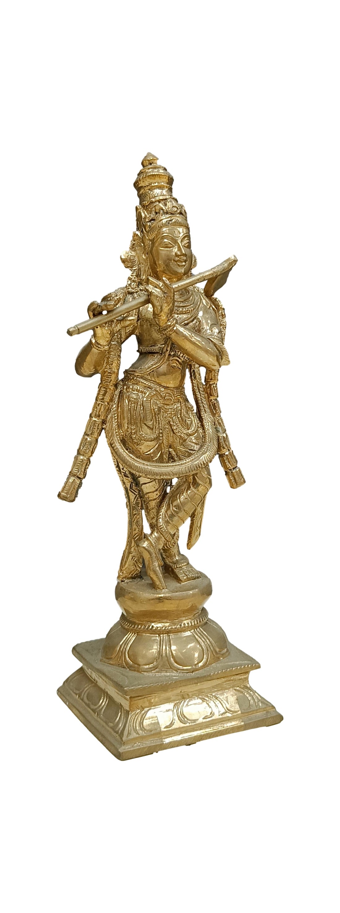 Panchaloga Standing Krishna Idol - 9 inches