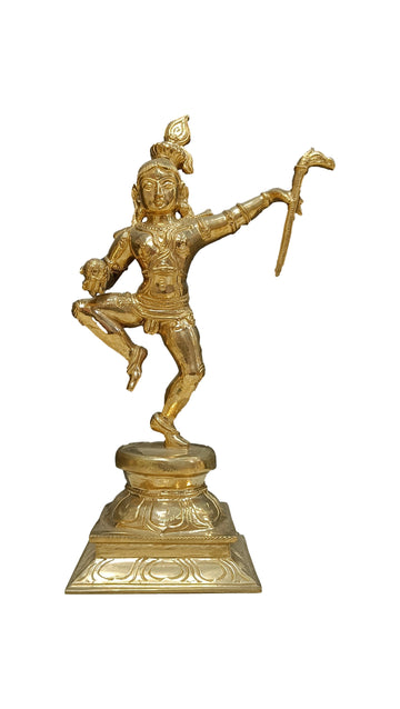 Panchalogha Dancing Krishna Idol - 12 Inches