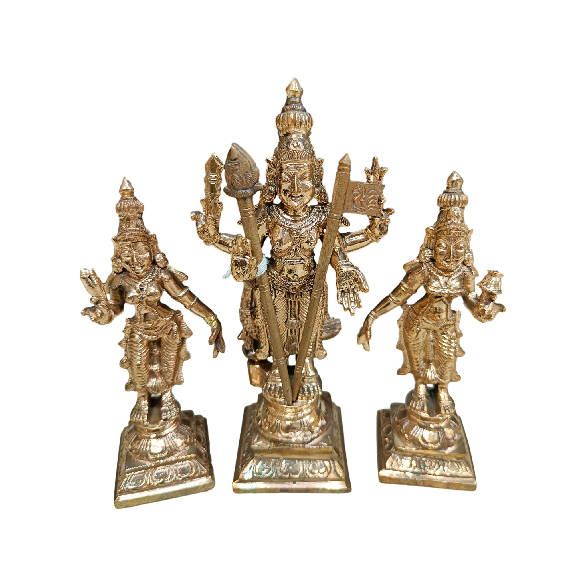 Handmade Panchalogam Murugan Valli Deivani-6 Inches