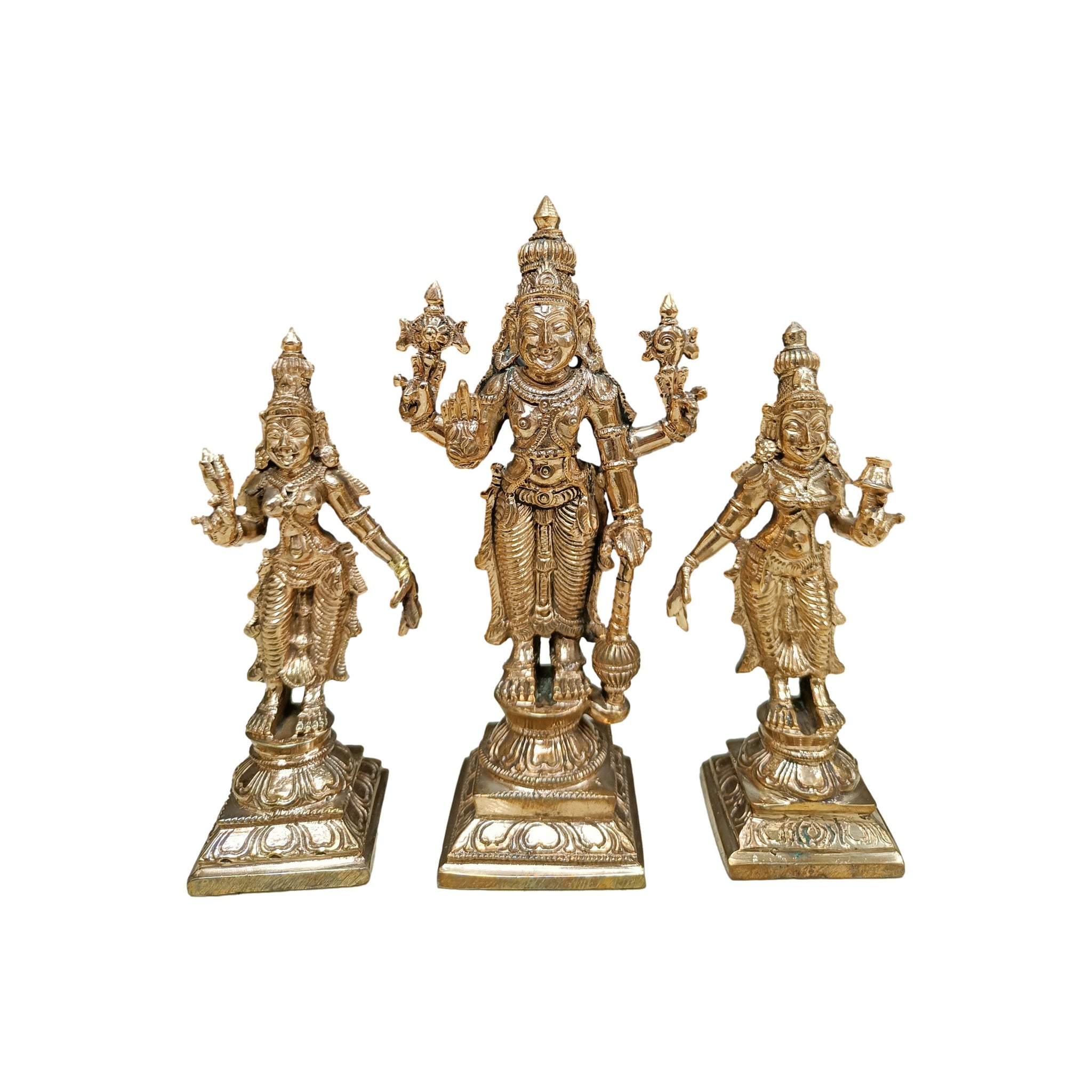 Sri Perumal Sridevi Bhoodevi Panchaloga Idol-6 Inches