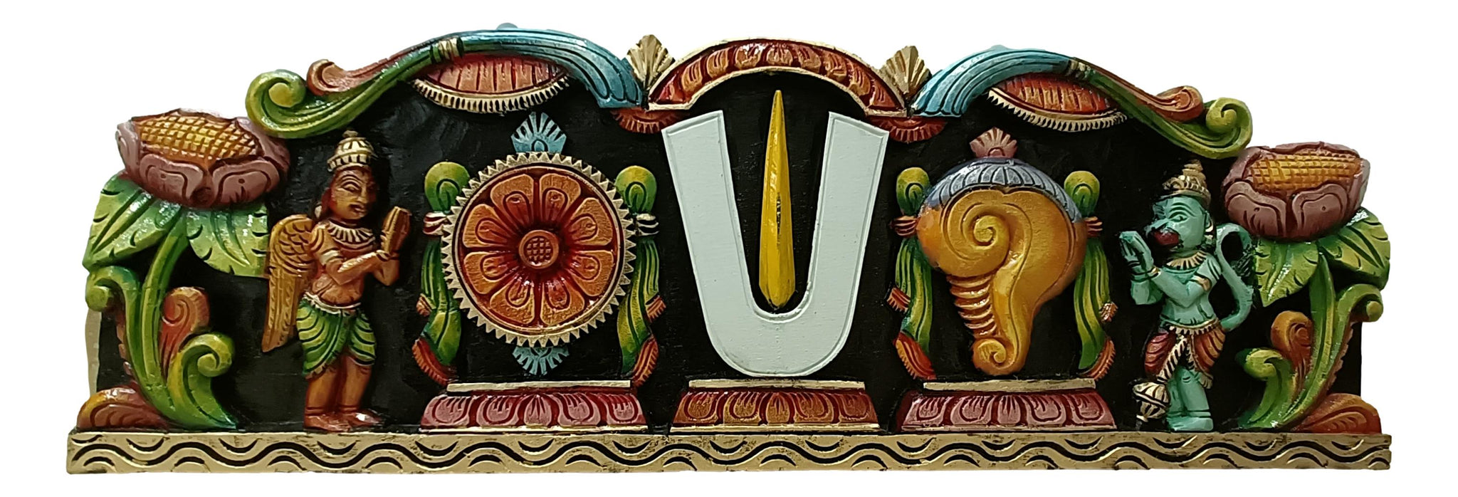 Wooden Wall Hanging Vadakalai Carving Thiruman - 3 Feet