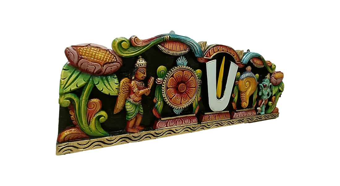 Wooden Wall Hanging Vadakalai Carving Thiruman - 3 Feet