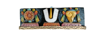 Wooden Wall Hanging Tiruman Sangu Chakara Multicolour