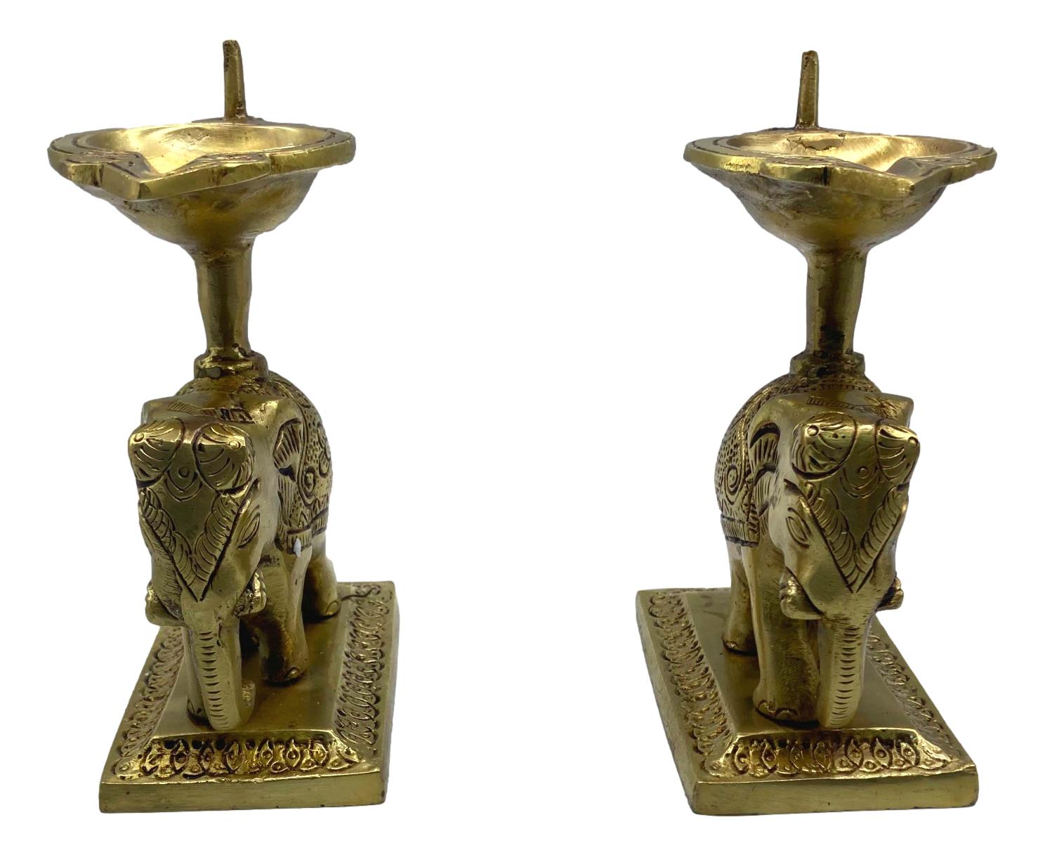 Brass Elephant Lamp