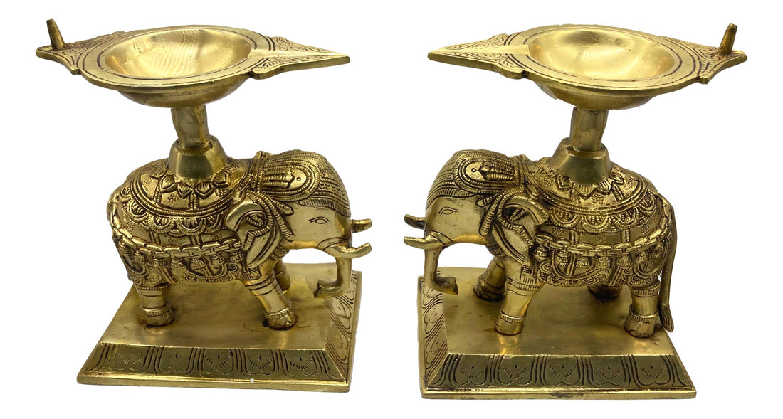 Brass Elephant Lamp