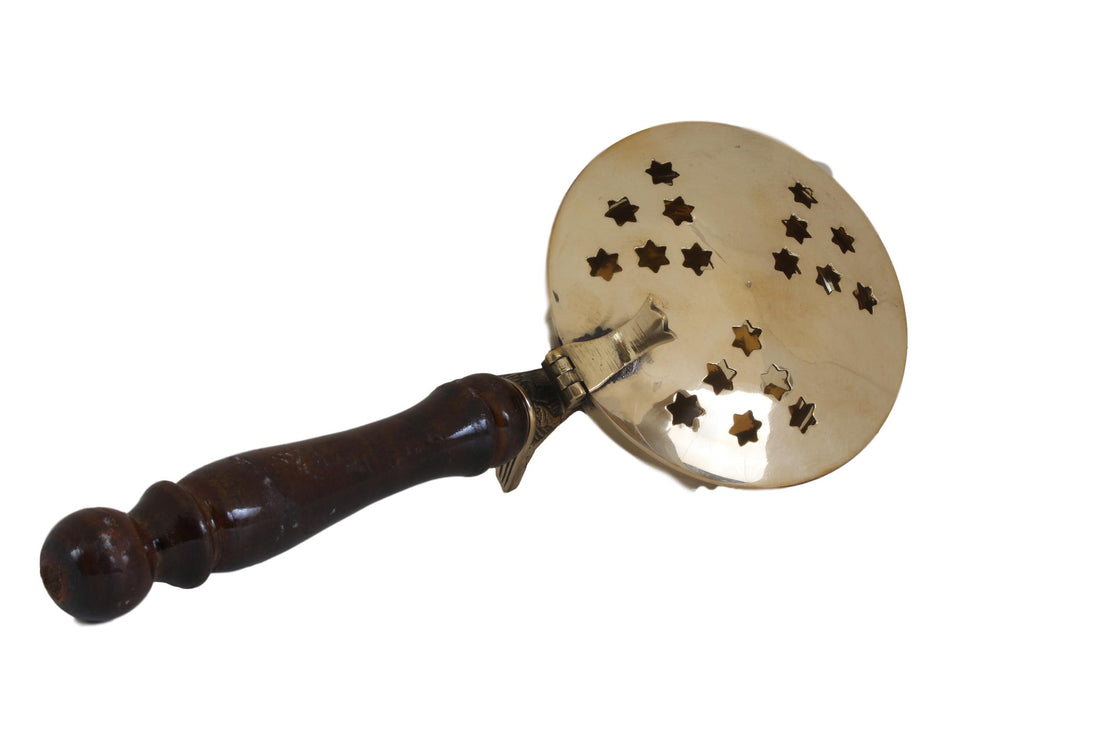 Brass Sambrani Dhoop Stand with Wooden Handle