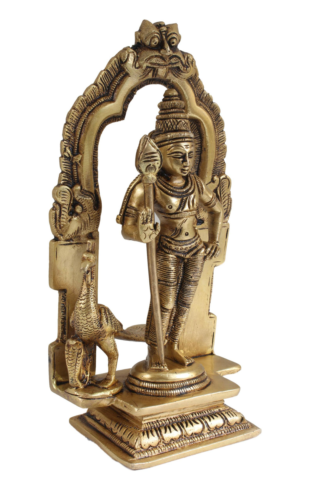Brass Antique Mayil Murugan in Tiruvachi