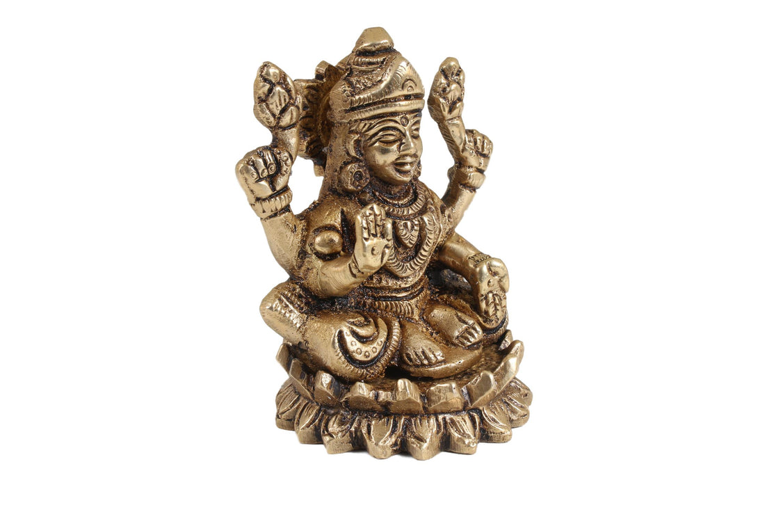 Lotus Lakshmi Brass Antique