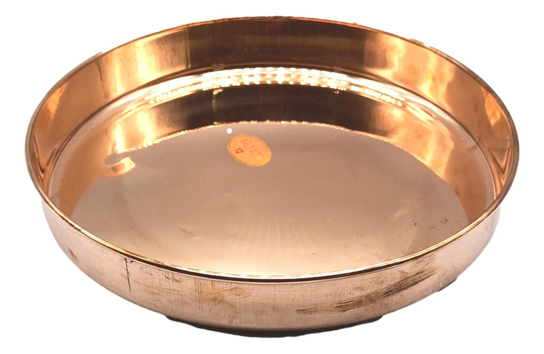 Copper Round Pooja Plate