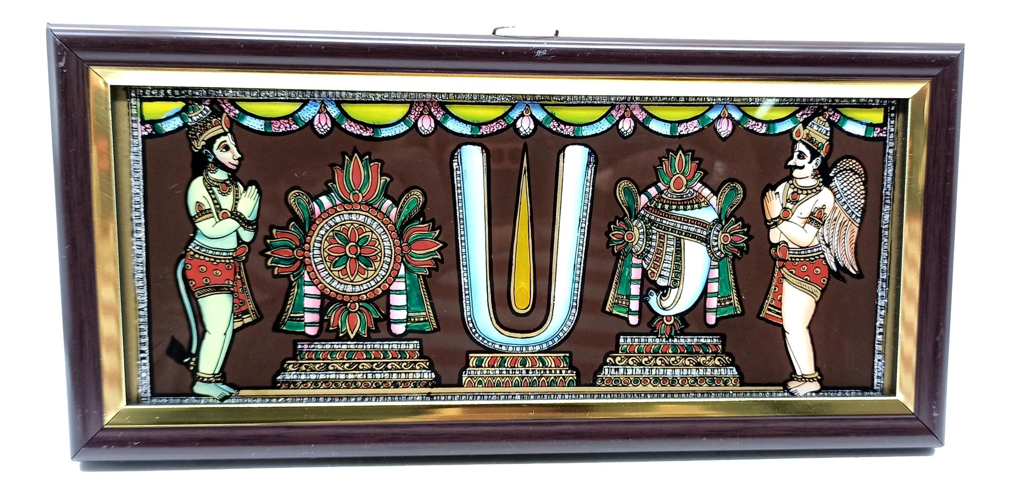 Tiruman Wall Hanging Vadakalai Tanjore Glass Art Work