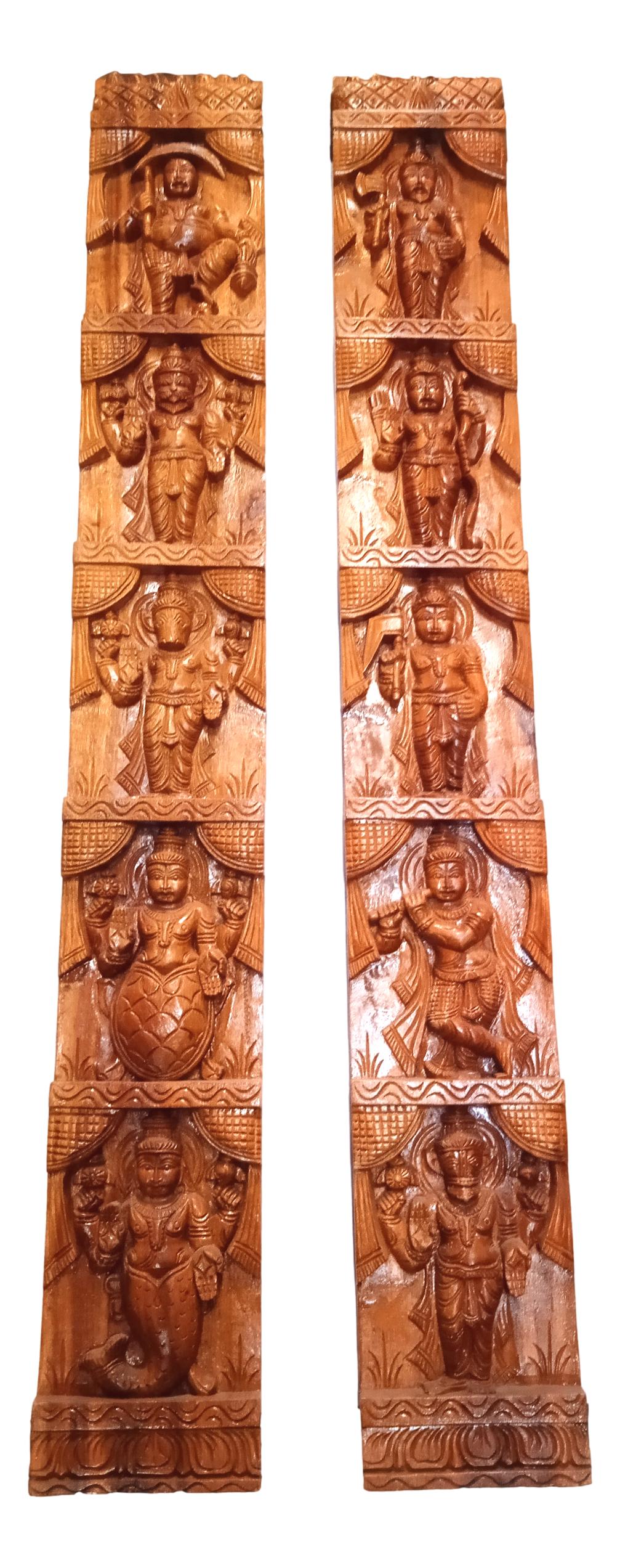 Dasvatharam Wooden Wall Hanging Vertical