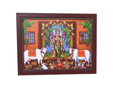 Goddess Gruha Lakshmi Photo with cow / Laxmi Devi / Gruhalakshmi Photo Frame