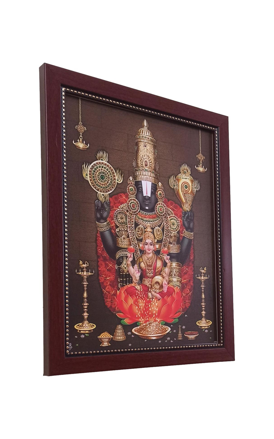 Tirupathi Balaji With Lakshmi Rose Mala